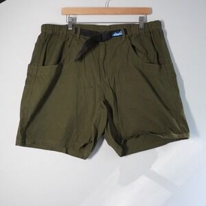 KAVU Belted Shorts Outdoor Hiking Casual Olive Green XXL Cotton Utility‎ Pockets